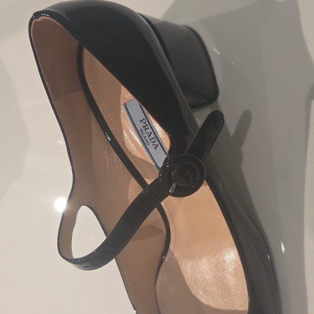 Prada Chic Black Patent Leather Heels - image 2